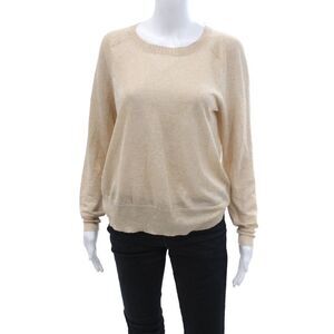 J Crew Womens Pullover Crew Neck Long Sleeve Beige Sweater Size M